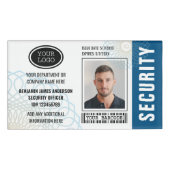 Beveiliging ID Fotonaam Logo Blauw Label Badge (Voorkant)
