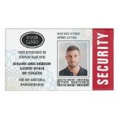 Beveiliging ID Fotonaam Logo Rode Label Badge (Voorkant)