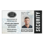 Beveiliging ID Fotonaam Logo Zwart Label Badge (Voorkant)