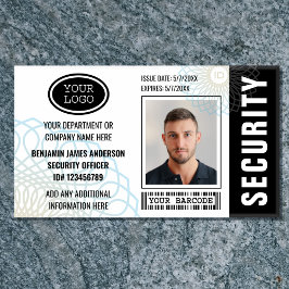 Beveiliging ID Fotonaam Logo Zwart Label Badge