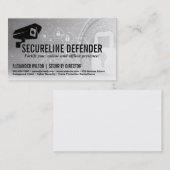 Beveiliging Logo | Cyber Tech Lock-achtergrond Visitekaartje (Voorkant / Achterkant)