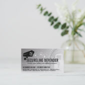 Beveiliging Logo | Cyber Tech Lock-achtergrond Visitekaartje (Staand voorkant)