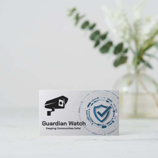 Beveiliging Logo | Technologie-achtergrond Visitekaartje (Staand voorkant)