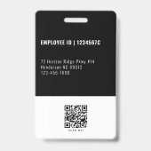 Beveiliging met bedrijfslogo en QR-code op werknem Badge (Achterkant)