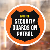 Beveiliging Patrol Teken Sinaasappel Window Cling Raamsticker (Vel 2)