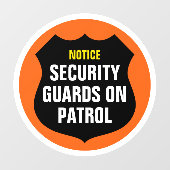 Beveiliging Patrol Teken Sinaasappel Window Cling Raamsticker (Vel)