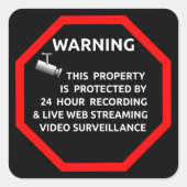 BEVEILIGING STICKER WAARSCHUWING OVERLEVINGSCAMERA (Voorkant)