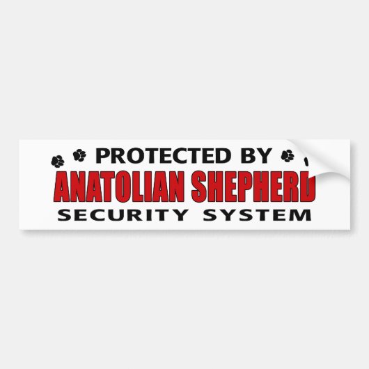 Beveiliging van Anatolian Shepherd Bumpersticker (Voorkant)