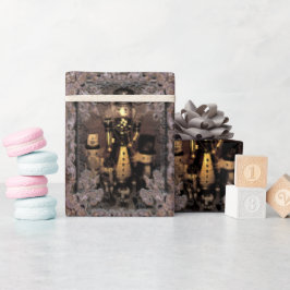 Beveiliging van de kerstkerst bij de speelgoedbont cadeaupapier