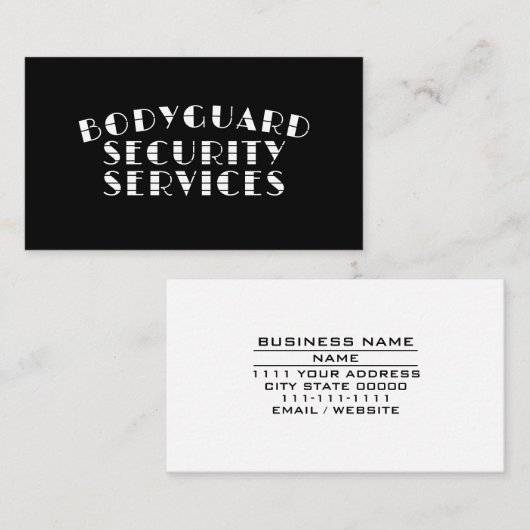 Beveiliging van pooyguard Executive Protection Visitekaartje (Voorkant / Achterkant)