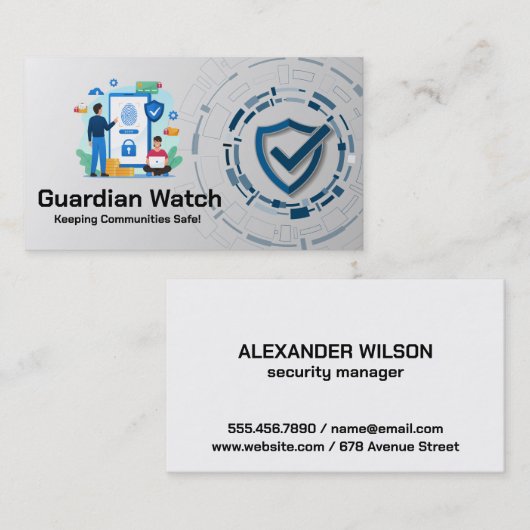 Beveiliging Vingerafdruk Scanafbeeldingen | Techno Visitekaartje (Voorkant / Achterkant)