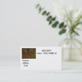 BEVEILIGING wanneer je het nodig hebt!, Visitekaartje (Staand voorkant)