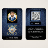 Beveiliging Wetshandhaving Tech Pro's Blue Glitter Visitekaartje (Voorkant /achterkant)