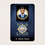 Beveiliging Wetshandhaving Tech Pro's Blue Glitter Visitekaartje (Voorkant)