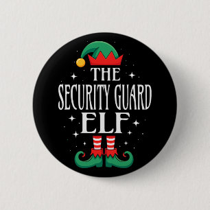 Beveiligings Elf Functie Titel Grappige Kerst Matc Ronde Button 5,7 Cm