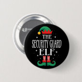 Beveiligings Elf Functie Titel Grappige Kerst Matc Ronde Button 5,7 Cm (Voorkant /achterkant)
