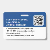 Beveiligings-ID-fotologo QR-code marinewerknemer Badge (Achterkant)