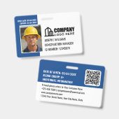 Beveiligings-ID-fotologo QR-code marinewerknemer Badge (Voor- en achterkant)