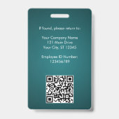 Beveiligings-ID Medewerker Foto QR Code Conferenti Badge (Achterkant)