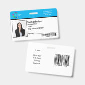 Beveiligings-ID Personeelsbadge - Horizontaal Badge (Voor- en achterkant)