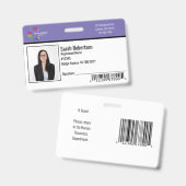 Beveiligings-ID Personeelsbadge - Horizontaal Badge (Voor- en achterkant)
