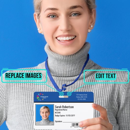 Beveiligings-ID Personeelsbadge - Horizontaal Badge