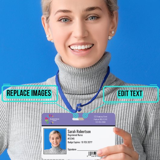 Beveiligings-ID Personeelsbadge - Horizontaal Badge