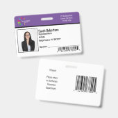 Beveiligings-ID Personeelsbadge - Horizontaal Badge (Voor- en achterkant)