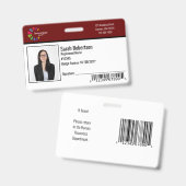 Beveiligings-ID Personeelsbadge - Horizontaal Badge (Voor- en achterkant)