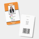 Beveiligings-ID Personeelsbadge - Verticaal Badge (Voor- en achterkant)