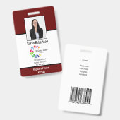 Beveiligings-ID Personeelsbadge - Verticaal Badge (Voor- en achterkant)