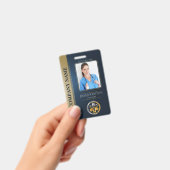 Beveiligings-ID Personeelsfoto QR-code Blauw en Zi Badge (Handheld)