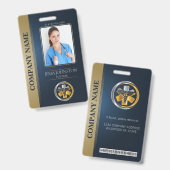 Beveiligings-ID Personeelsfoto QR-code Blauw en Zi Badge (Voor- en achterkant)