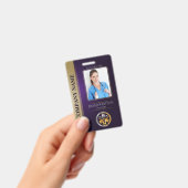 Beveiligings-ID Personeelsfoto QR-code Paars & Zil Badge (Handheld)