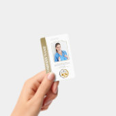 Beveiligings-ID Werknemersfoto QR Code Wit & Zilve Badge (Handheld)