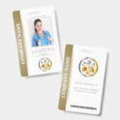 Beveiligings-ID Werknemersfoto QR Code Wit & Zilve Badge (Voor- en achterkant)