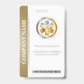 Beveiligings-ID Werknemersfoto QR Code Wit & Zilve Badge (Achterkant)