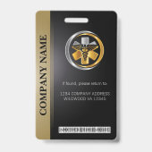 Beveiligings-ID Werknemersfoto QR Code Zwart & Zil Badge (Achterkant)