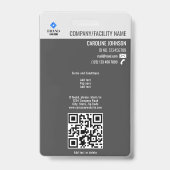 Beveiligings QR-code Werknemersfoto Houtskoolbedri Badge (Achterkant)