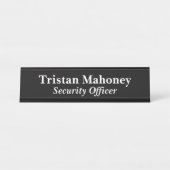 Beveiligingsagent Black Bureau Naambordje (Voorkant)