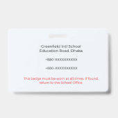 Beveiligingsbadge|Docentenpas|Bedrijfs-ID|Persoonl Badge (Achterkant)
