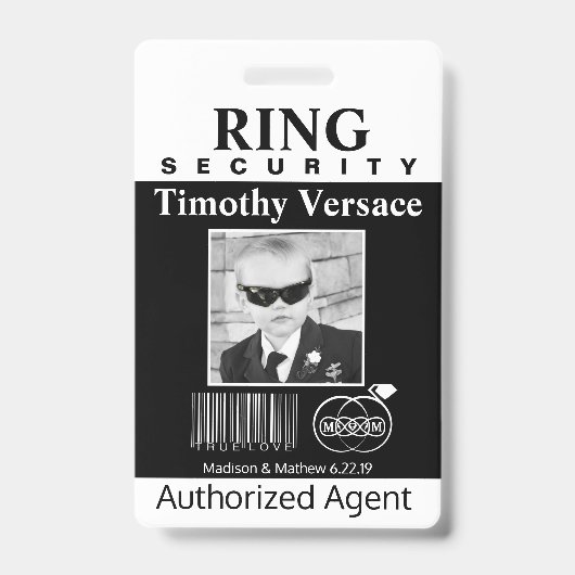 Beveiligingsbadge voor ringdrager badge (Voorzijde)