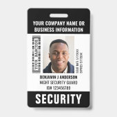 Beveiligingsbeambte Aangepaste ID-foto naam barcod Badge (Voorzijde)