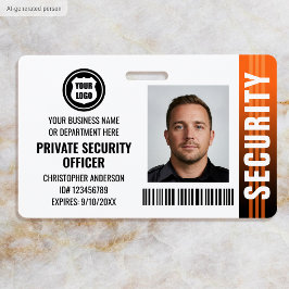 Beveiligingsbeambte Foto Logo Oranje Badge
