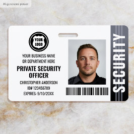 Beveiligingsbeambte ID-foto Logo Grijs Badge