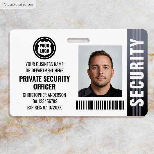 Beveiligingsbeambte ID-foto Logo Grijs Badge