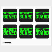 Beveiligingsbeambte Neon Groen Vierkante Sticker (Vel)