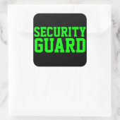 Beveiligingsbeambte Neon Groen Vierkante Sticker (Tas)