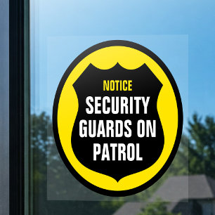 Beveiligingsbeambte Patrouille Bord Geel Raam Stic Raamsticker