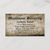 Beveiligingsbedrijf Visitekaartje (Achterkant)